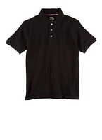 French Toast Boys 10-20 Husky Pique Polo Shirt, Black, Size 18-20H