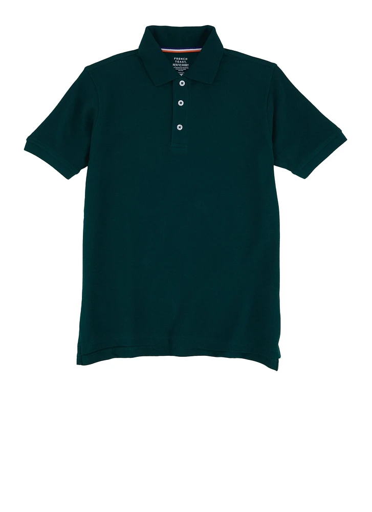 French Toast Boys 10-20 Husky Short Sleeve Polo Shirt, Green, Size 10-12H