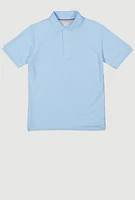 French Toast Boys 10-20 Husky Short Sleeve Polo, Blue, Size 10-12H