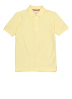 French Toast Boys 10-20 Husky Solid Short Sleeve Pique Polo, Yellow, Size 14-16H