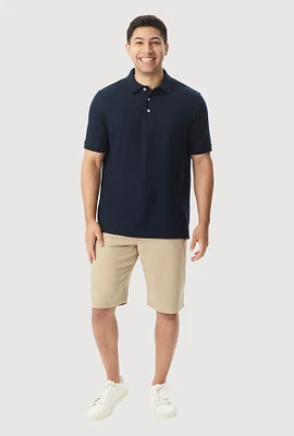 French Toast Boys 10-20 Husky Short Sleeve Pique Polo, Blue, Size 18-20H