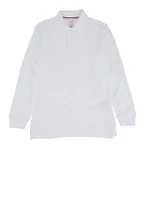 French Toast Boys 10-20 Husky Long Sleeve Polo Shirt, White, Size 14-16H