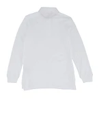 French Toast Boys 10-20 Husky Long Sleeve Polo Shirt, White, Size 14-16H