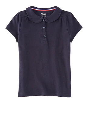 French Toast Girls 4-6x Peter Pan Collar Polo Shirt, Blue, Size 4-5