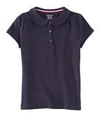 French Toast Girls 4-6x Peter Pan Collar Polo Shirt, Blue, Size 4-5