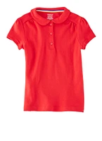 French Toast Girls 4-6x Solid Peter Pan Collar Polo Shirt, Red, Size 4-5