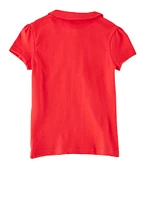 French Toast Girls 4-6x Solid Peter Pan Collar Polo Shirt, Red, Size 4-5