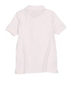 French Toast Girls 4-6x Short Sleeve Heart Half Zip Polo Shirt, White, Size 4-5