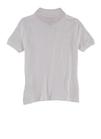 French Toast Girls 7-16 Short Sleeve Heart Half Zip Polo Shirt, White,