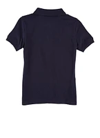 French Toast Girls 7-16 Heart Half Zip Polo Shirt, Blue, Size 10-12