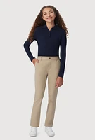 French Toast Girls 2T-4T Straight Leg Pull On Khaki Pants, Khaki, Size 2T