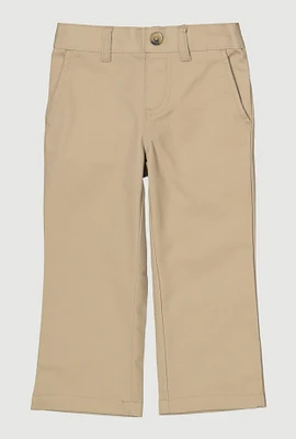 French Toast Girls 2T-4T Straight Leg Pull On Khaki Pants, Khaki, Size 3T