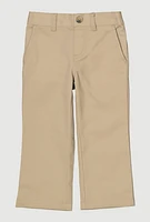 French Toast Girls 2T-4T Straight Leg Pull On Khaki Pants, Khaki, Size 2T