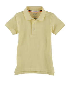 French Toast Boys 2T-4T Short Sleeve Pique Polo Shirt, Yellow, Size 2T