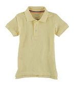 French Toast Boys 2T-4T Short Sleeve Pique Polo Shirt, Yellow, Size 2T