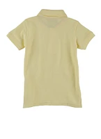 French Toast Boys 2T-4T Short Sleeve Pique Polo Shirt, Yellow, Size 2T