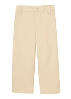 French Toast Boys 2T-4T Relaxed Fit Faux Button Pants, Khaki,