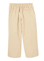 French Toast Boys 2T-4T Relaxed Fit Faux Button Pants, Khaki,