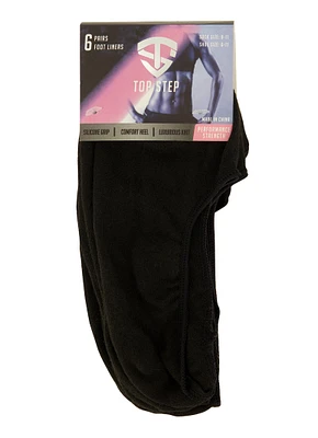 Womens Solid No Show Socks 6 Pack Size 9-11, Black