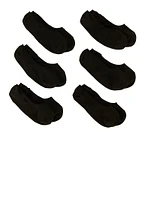 Womens Solid No Show Socks 6 Pack Size 9-11, Black