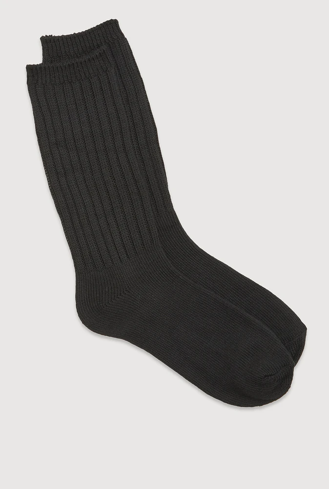Womens Ribbed Knit Slouch 4 Pack Size 9-11, Black, Size 9-11