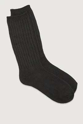 Womens Ribbed Knit Slouch 4 Pack Size 9-11, Black, Size 9-11