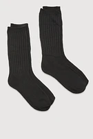 Womens Ribbed Knit Slouch 4 Pack Size 9-11, Black, Size 9-11