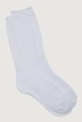 Womens Ribbed Knit Slouch 4 Pack Size 9-11, White