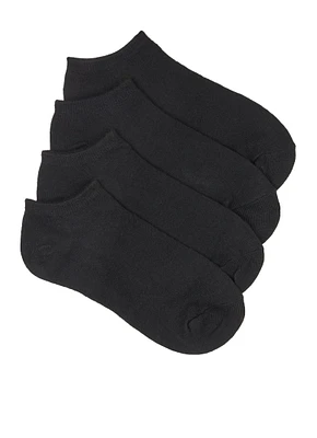 Womens Basic Ankle Socks 4 Pack Size 9-11, Black