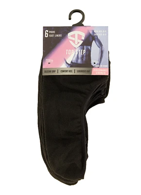 Womens No Show Socks 6 Pack Size 9-11, Black