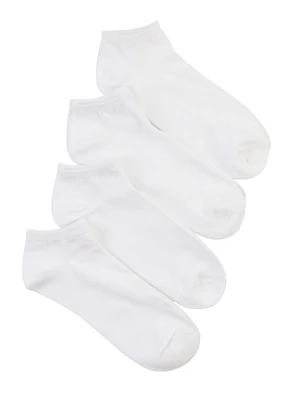Womens Solids Ankle Socks 4 Pack Size 10-13, White