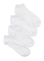Womens Solids Ankle Socks 4 Pack Size 10-13, White