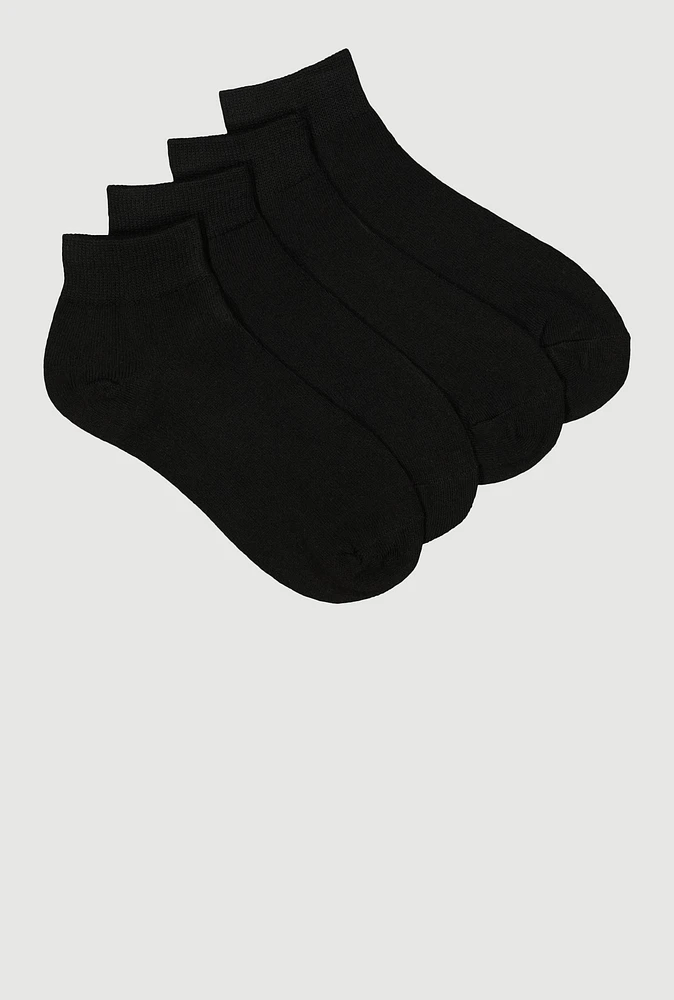 Womens Quarter Socks 4 Pack Size 9-11, Black