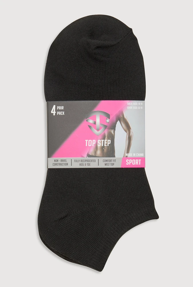 Womens Ankle Socks 4 Pack Size 9-11, Black, Size 9-11