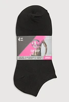 Womens Ankle Socks 4 Pack Size 9-11, Black, Size 9-11