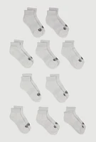 Womens Performance Quarter Socks 10 Pack Size 4-10, White