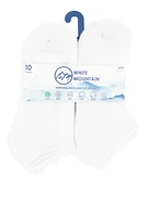 Womens Low Cut Socks 10 Pack Set, White