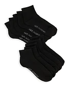 Womens Performance Quarter Socks 10 Pack Set, Black