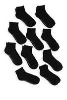 Womens Performance Quarter Socks 10 Pack Set, Black