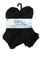 Womens Performance Quarter Socks 10 Pack Set, Black