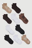 Womens Marled Performance Quarter Socks 10 Pack Size 4-10, Multi, Size 9-11