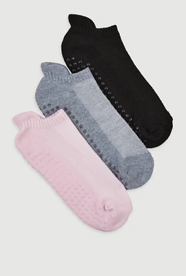 Womens Pilates Socks 3 Pack Size 4-10, Multi, Size 9-11