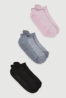 Womens Pilates Socks 3 Pack Size 4-10, Multi, Size 9-11