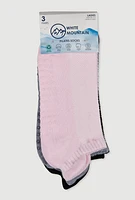 Womens Pilates Socks 3 Pack Size 4-10, Multi, Size 9-11