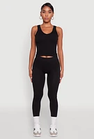 Womens Basic Leggings for Comfortable Everyday Wear, Black, Size S