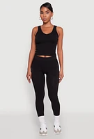 Womens Basic Leggings for Comfortable Everyday Wear, Black, Size S