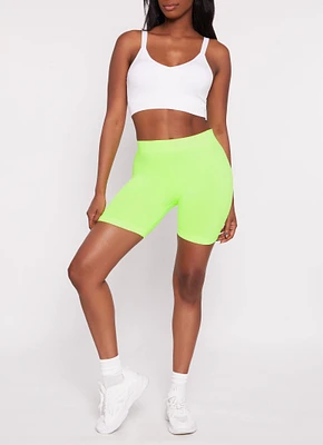 Womens 3 inch Biker Shorts, Green, Size XL