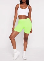 Womens 3 inch Biker Shorts, Green, Size XL