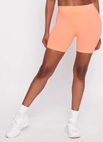 Womens 3 inch Biker Shorts, Orange, Size M
