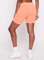 Womens 3 inch Biker Shorts, Orange, Size M